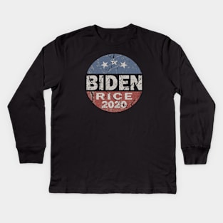 Vintage Biden Rice 2020 Kids Long Sleeve T-Shirt